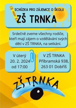 Schůzka pro zájemce o školu. Již dnes!