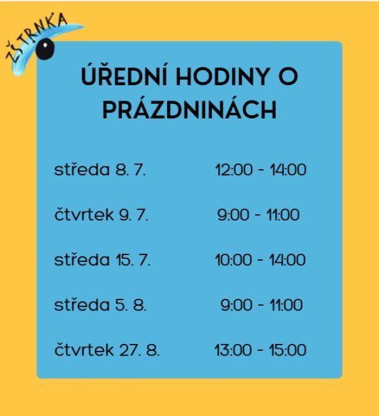 Úřední hodiny o prázdninách 2026