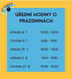 Úřední hodiny o prázdninách 2026